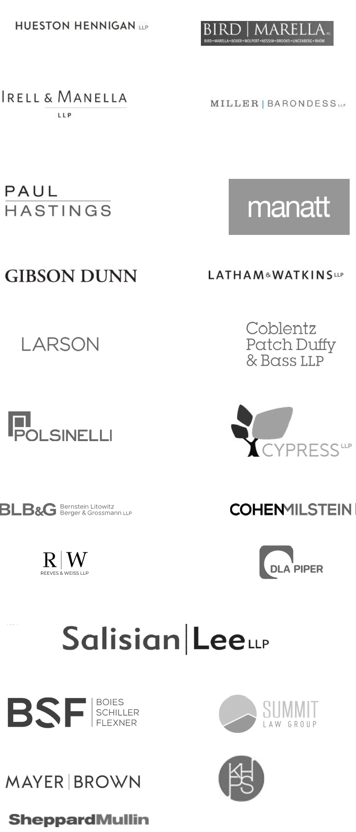 A selected list of our clients