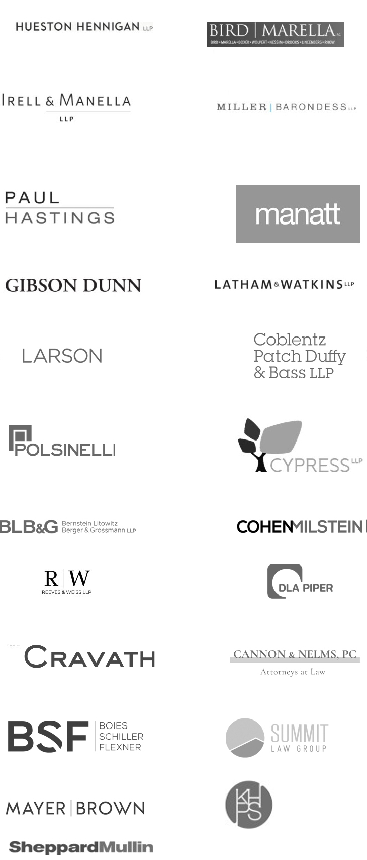 A selected list of our clients